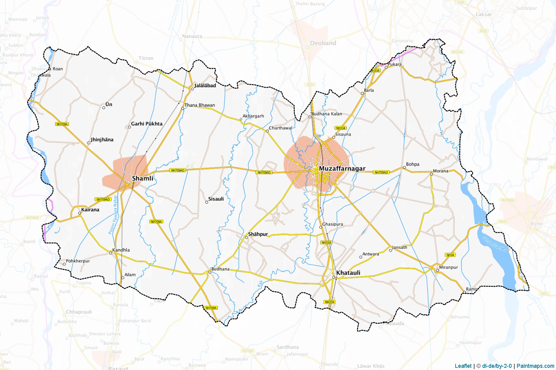 Muzaffarnagar (Uttar Pradeş) Haritası Örnekleri-1