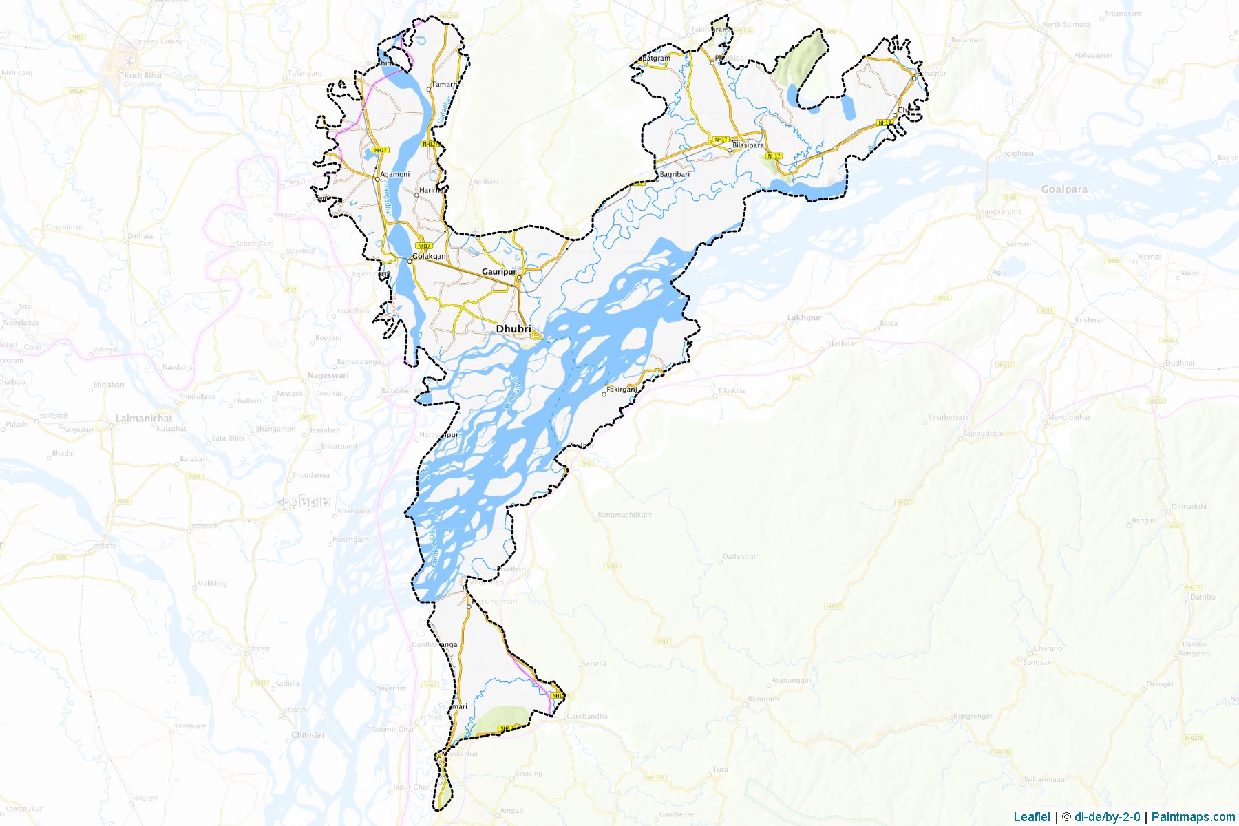 Dhubri (Assam) Map Cropping Samples-1