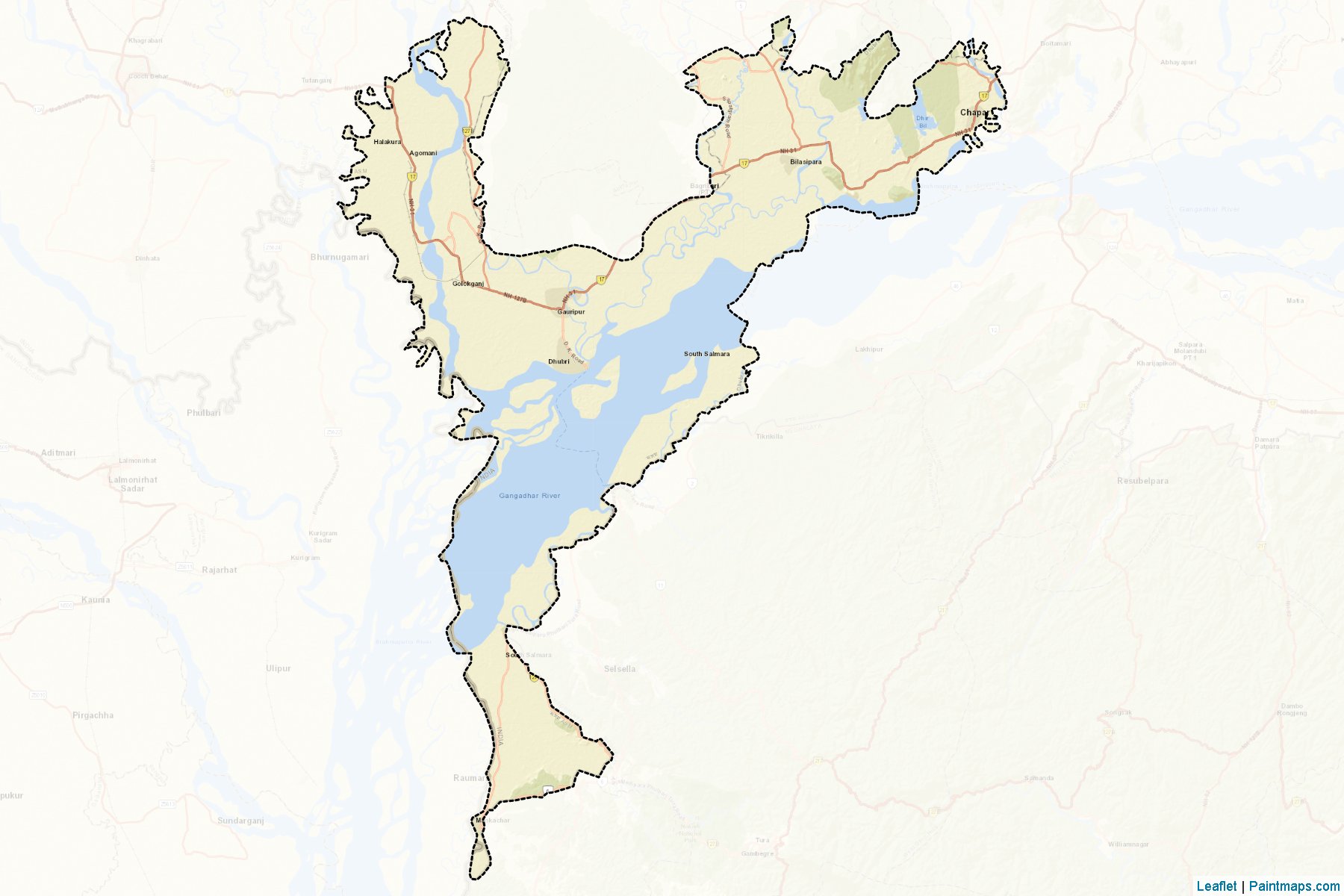 Dhubri (Assam) Map Cropping Samples-2