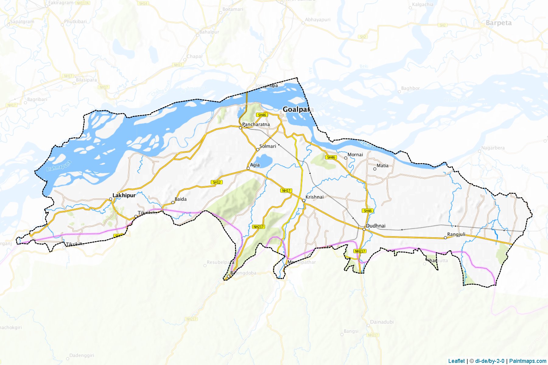 Goalpara (Assam) Haritası Örnekleri-1