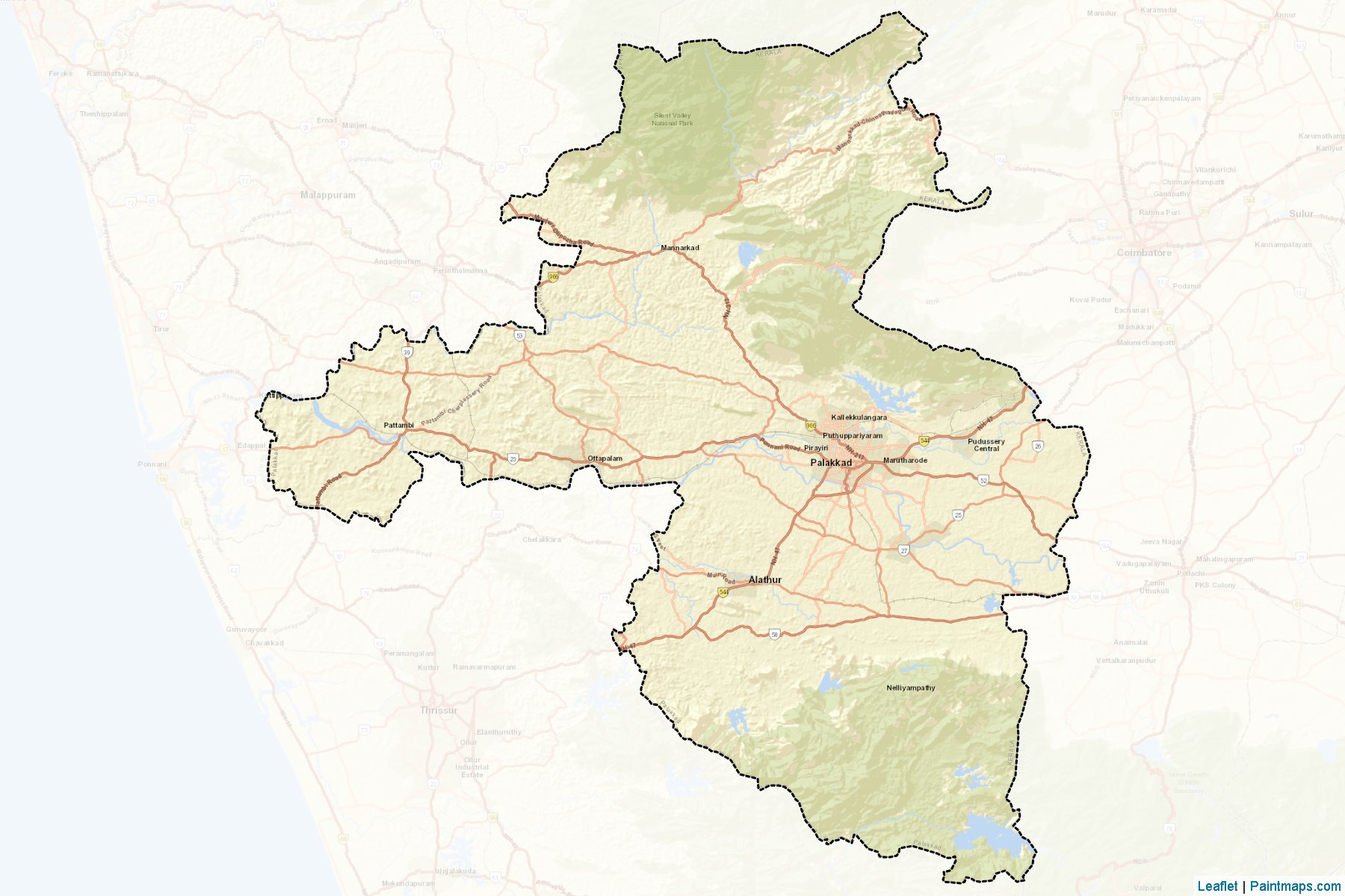 Palakkad (Kerala) Map Cropping Samples-2