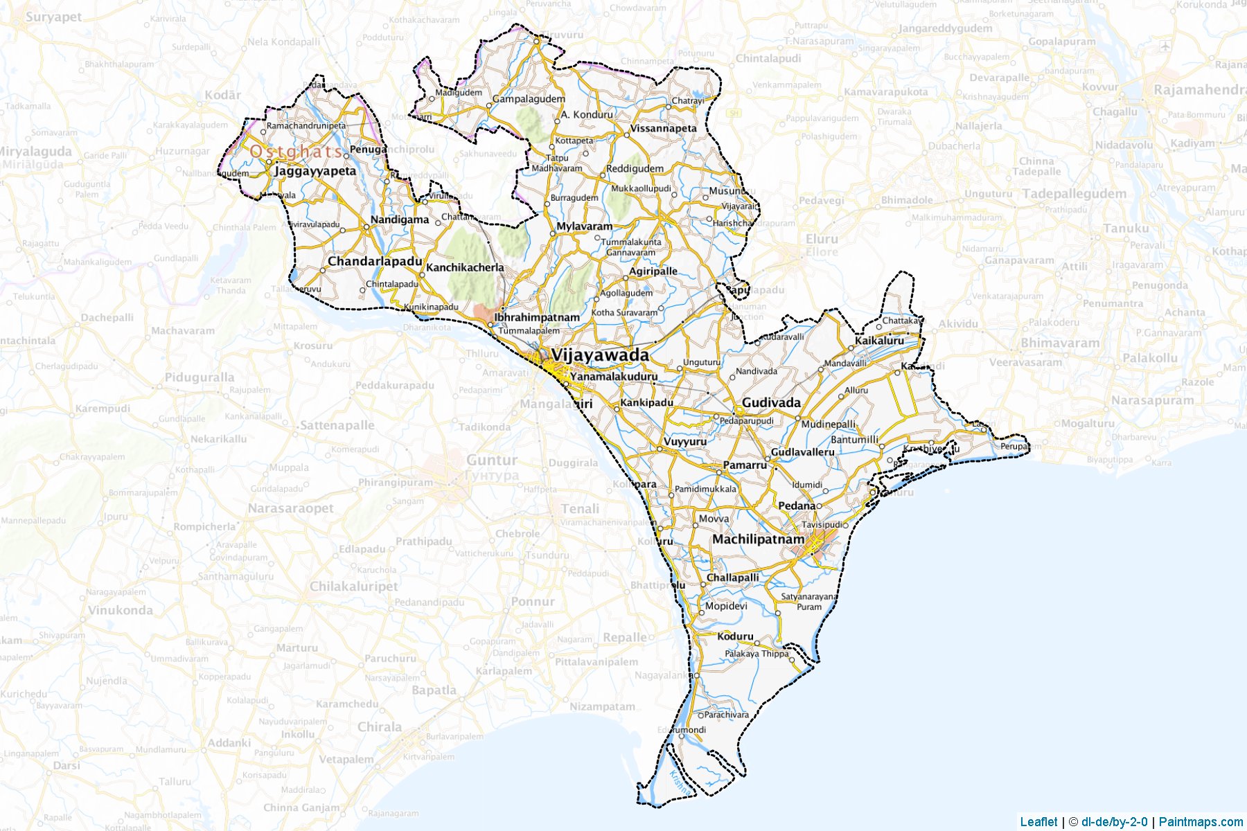 Muestras de recorte de mapas Krishna (Andhra Pradesh)-1