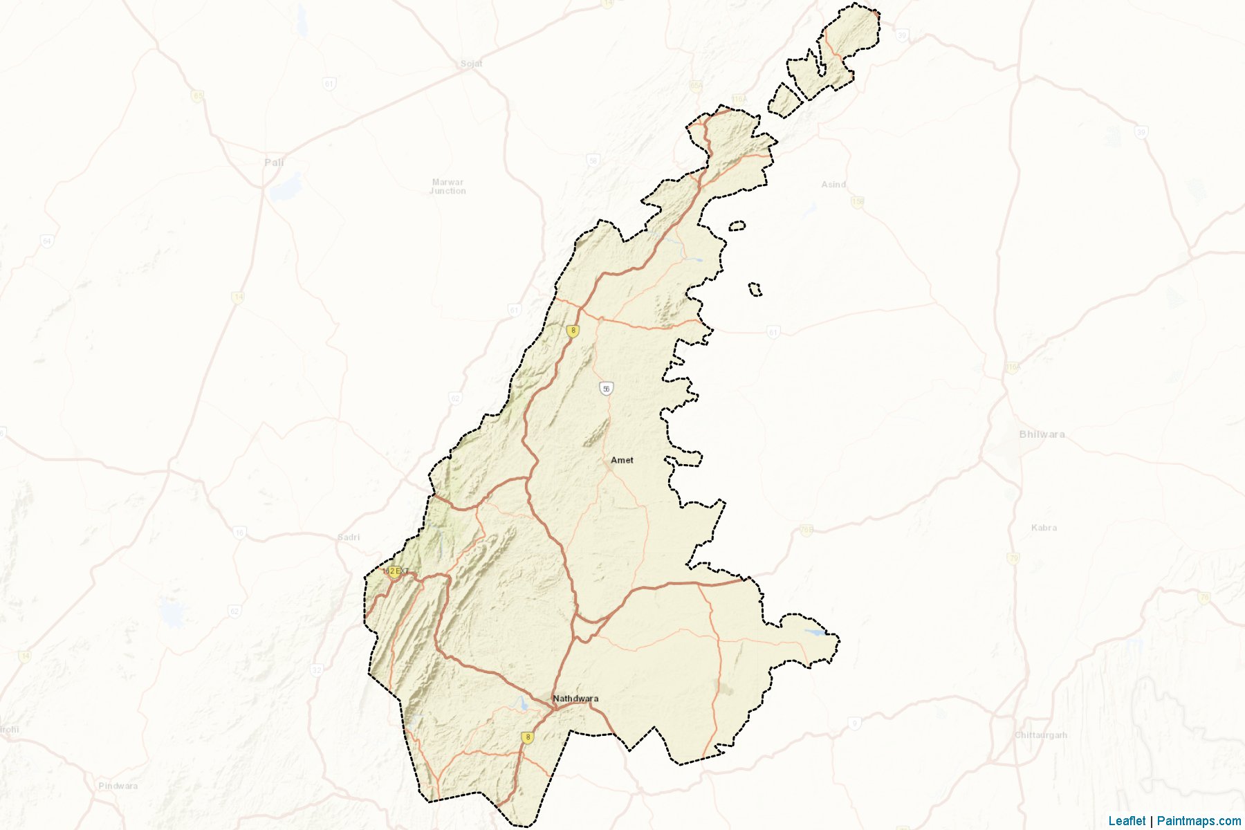 Muestras de recorte de mapas Rajsamand (Rajasthan)-2