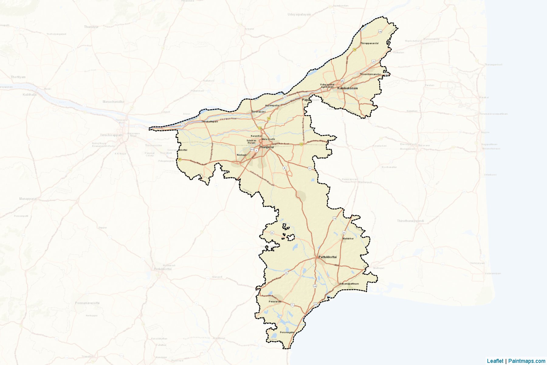 Thanjavur (Tamil Nadu) Map Cropping Samples-2