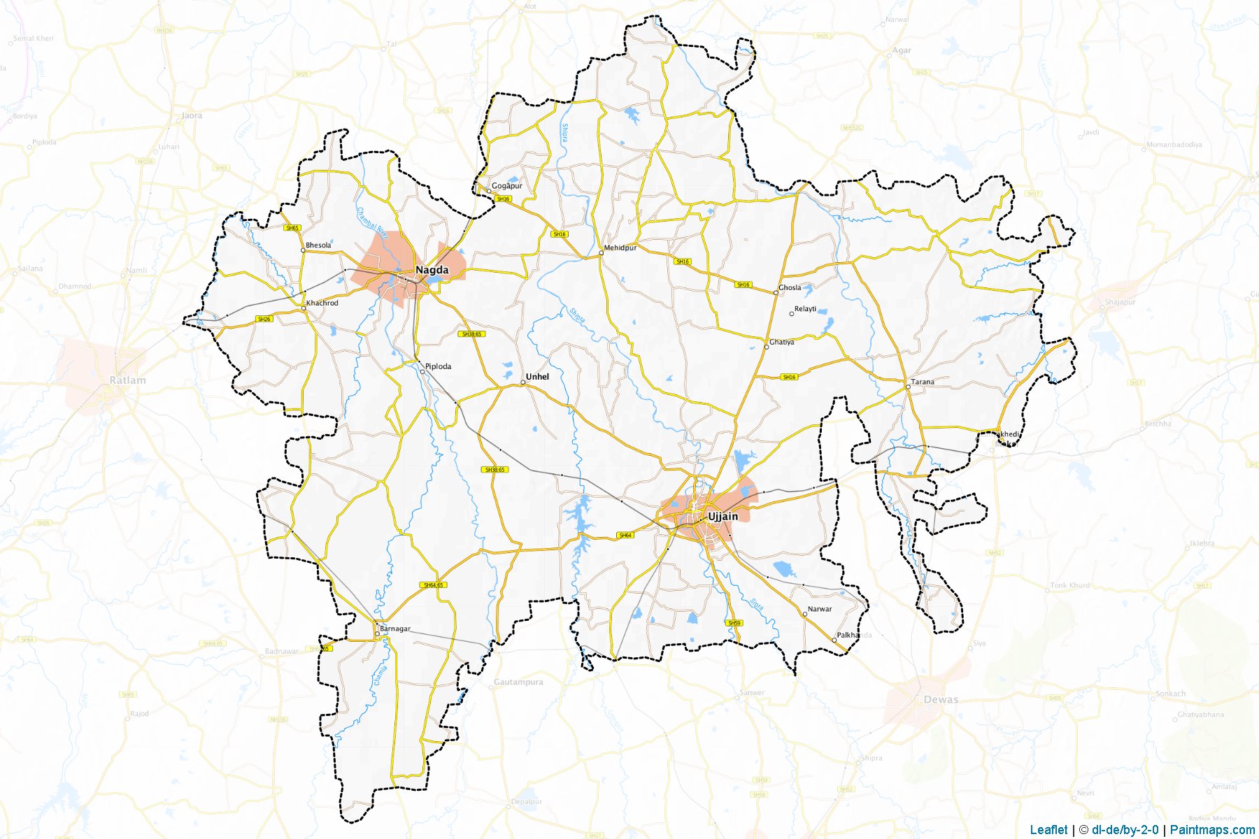 Ujjain (Madhya Pradesh) Haritası Örnekleri-1