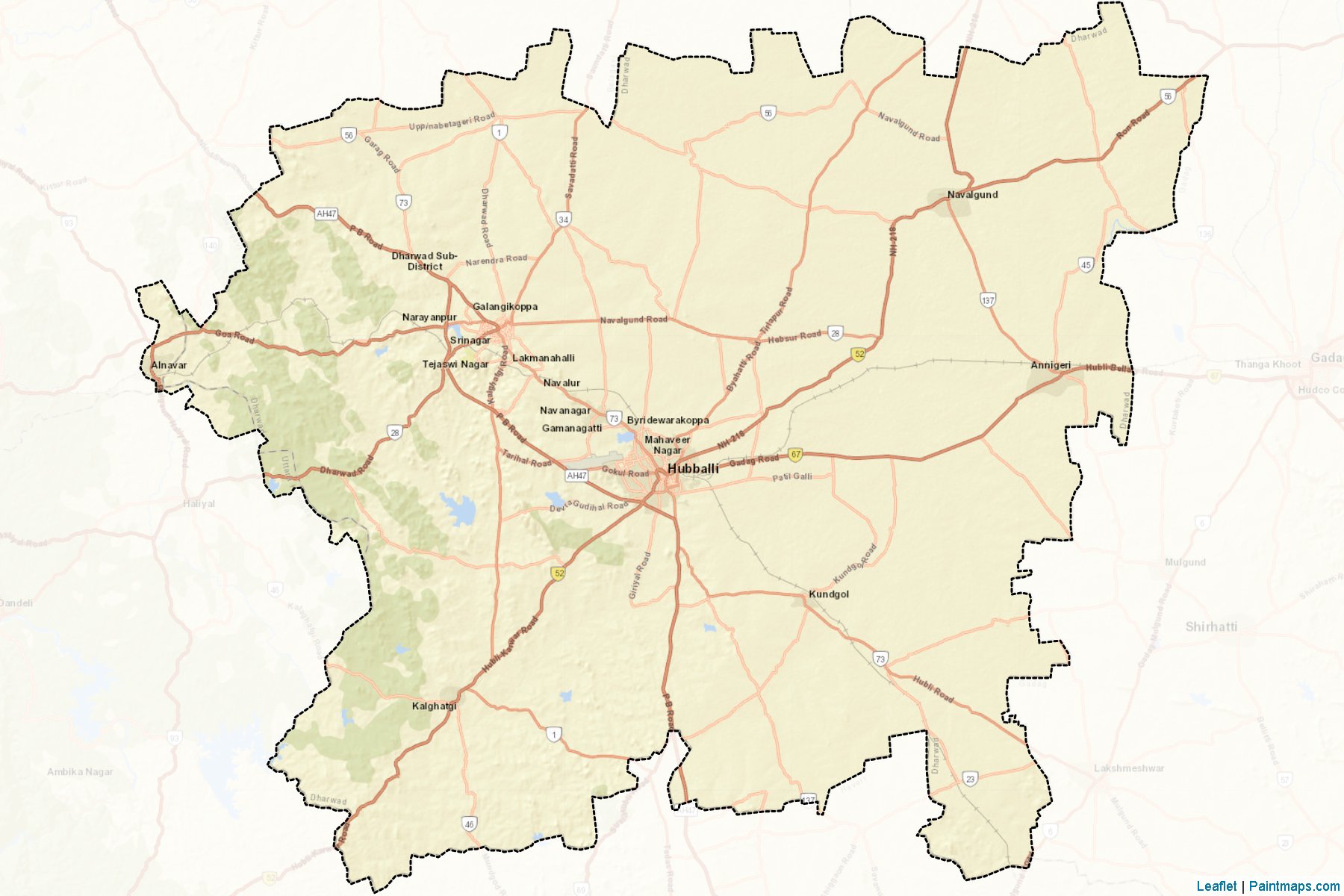 Dharwad (Karnataka) Map Cropping Samples-2