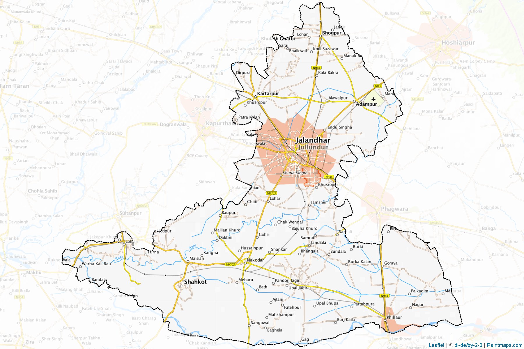 Jalandhar (Punjab) Map Cropping Samples-1