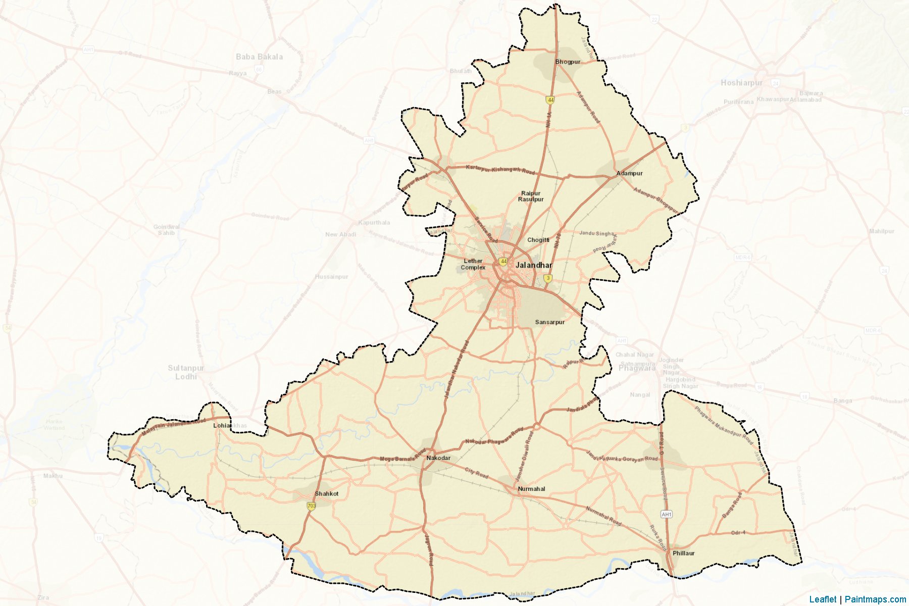 Jalandhar (Punjab) Map Cropping Samples-2