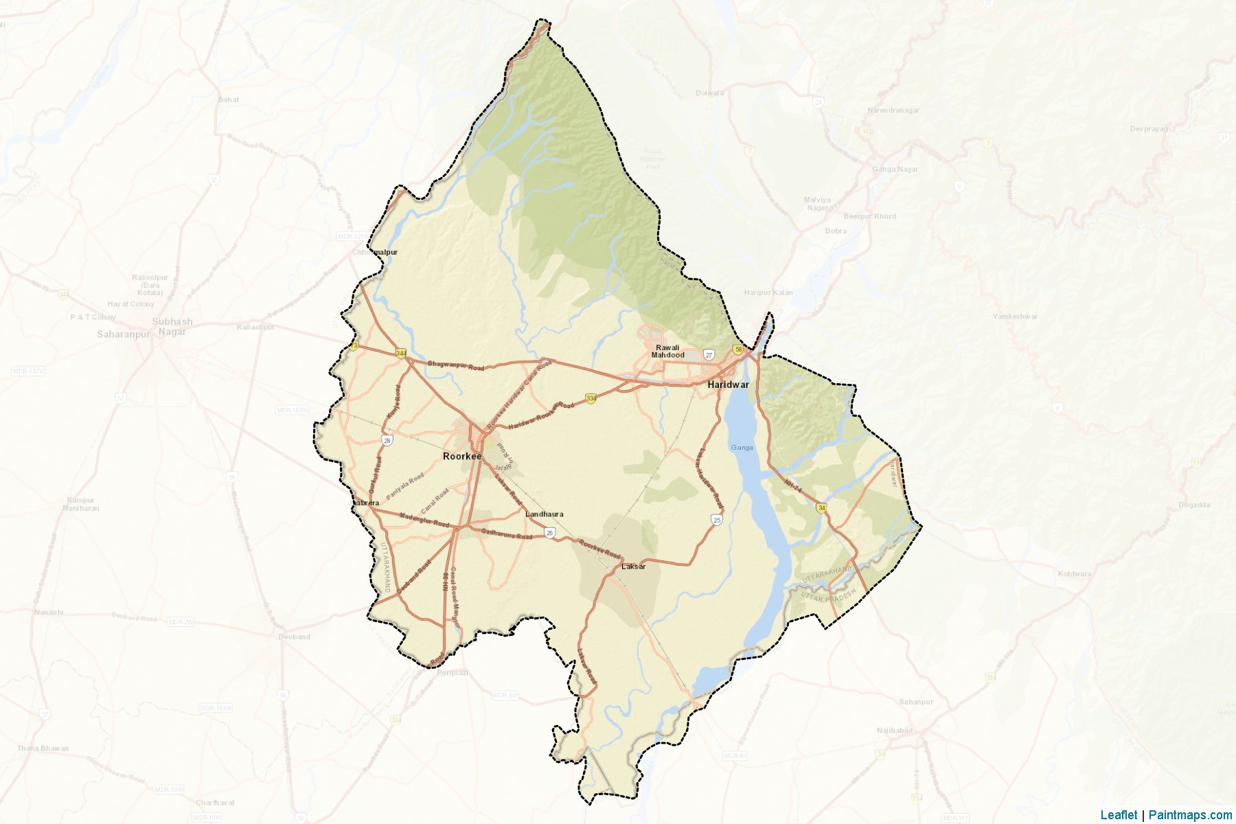 Haridwar (Uttarakhand) Map Cropping Samples-2