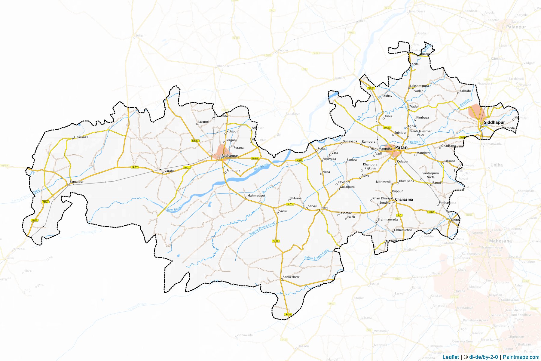 Border cropping samples for Patan map.