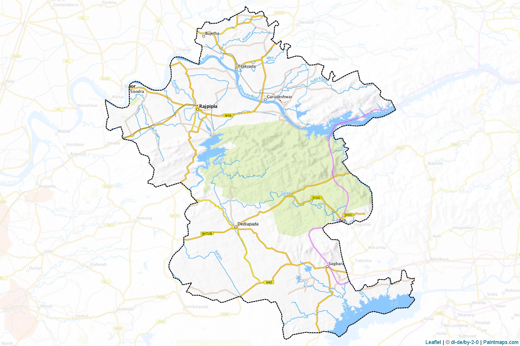 Muestras de recorte de mapas Narmada (Gujarat)-1