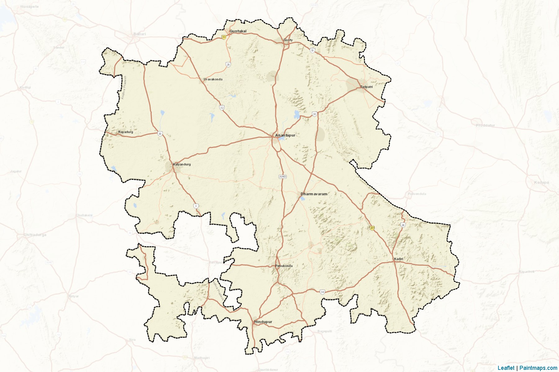 Anantapur (Andhra Pradesh) Map Cropping Samples-2