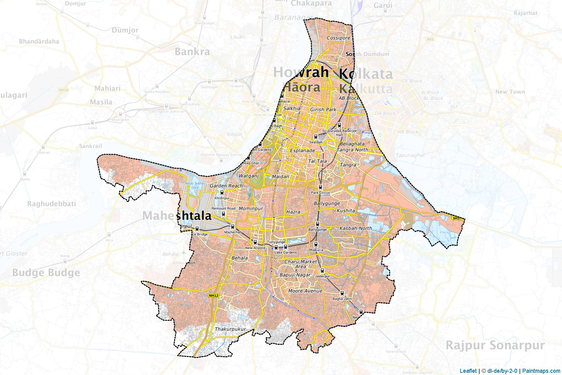 Kolkata (West Bengal) Map Cropping Samples-1