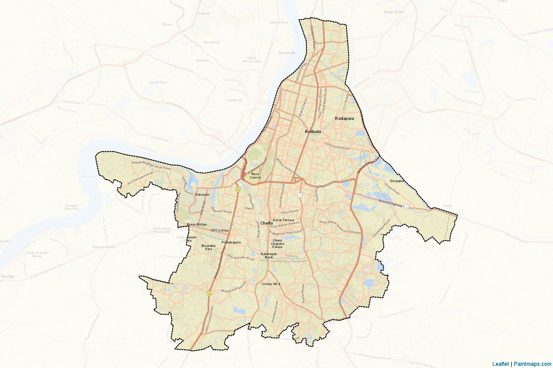 Kolkata (West Bengal) Map Cropping Samples-2