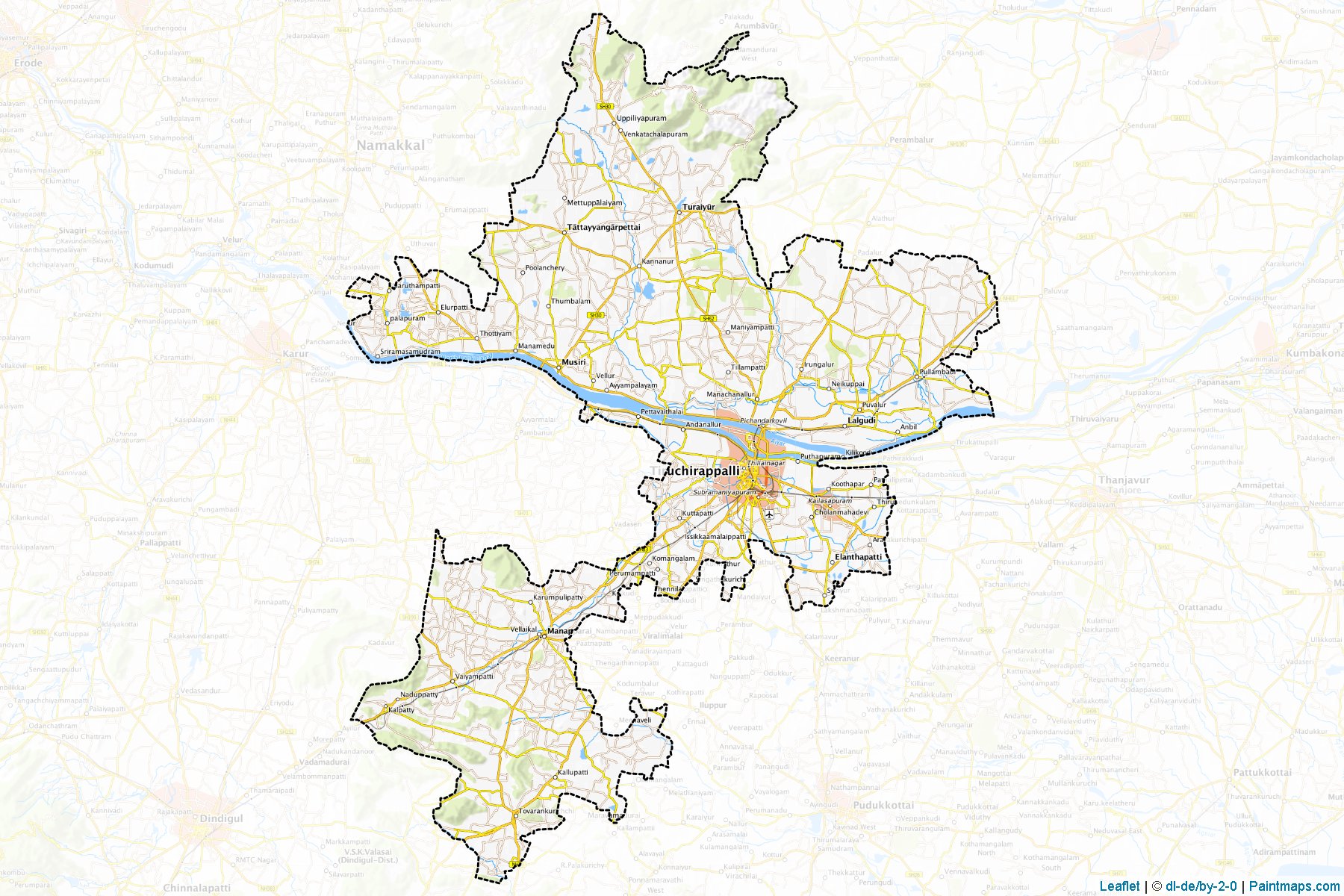 Tiruchirappalli (Tamil Nadu) Map Cropping Samples-1