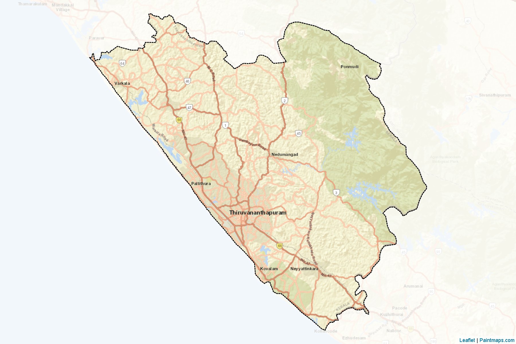 Thiruvananthapuram (Kerala) Map Cropping Samples-2