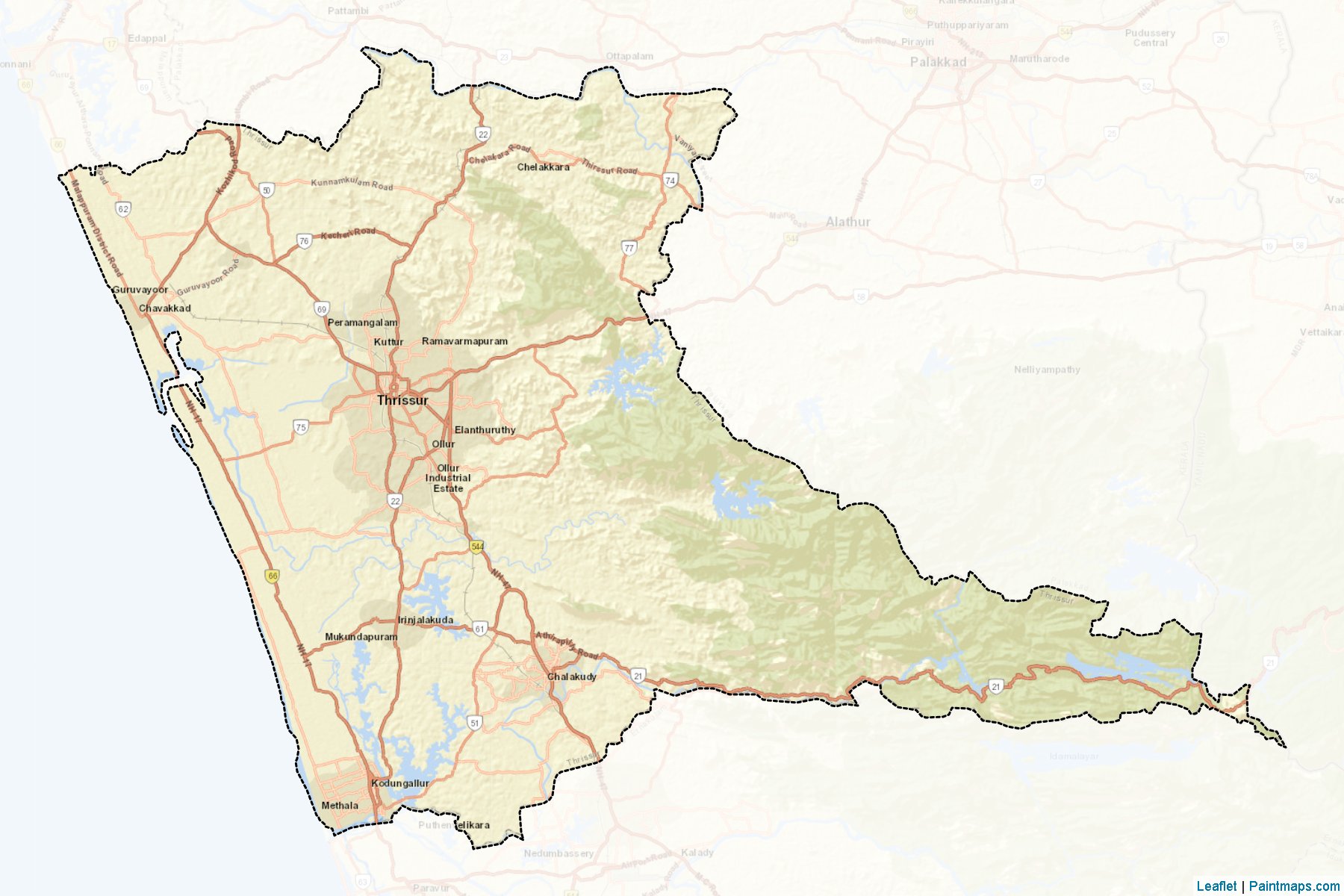 Thrissur (Kerala) Map Cropping Samples-2