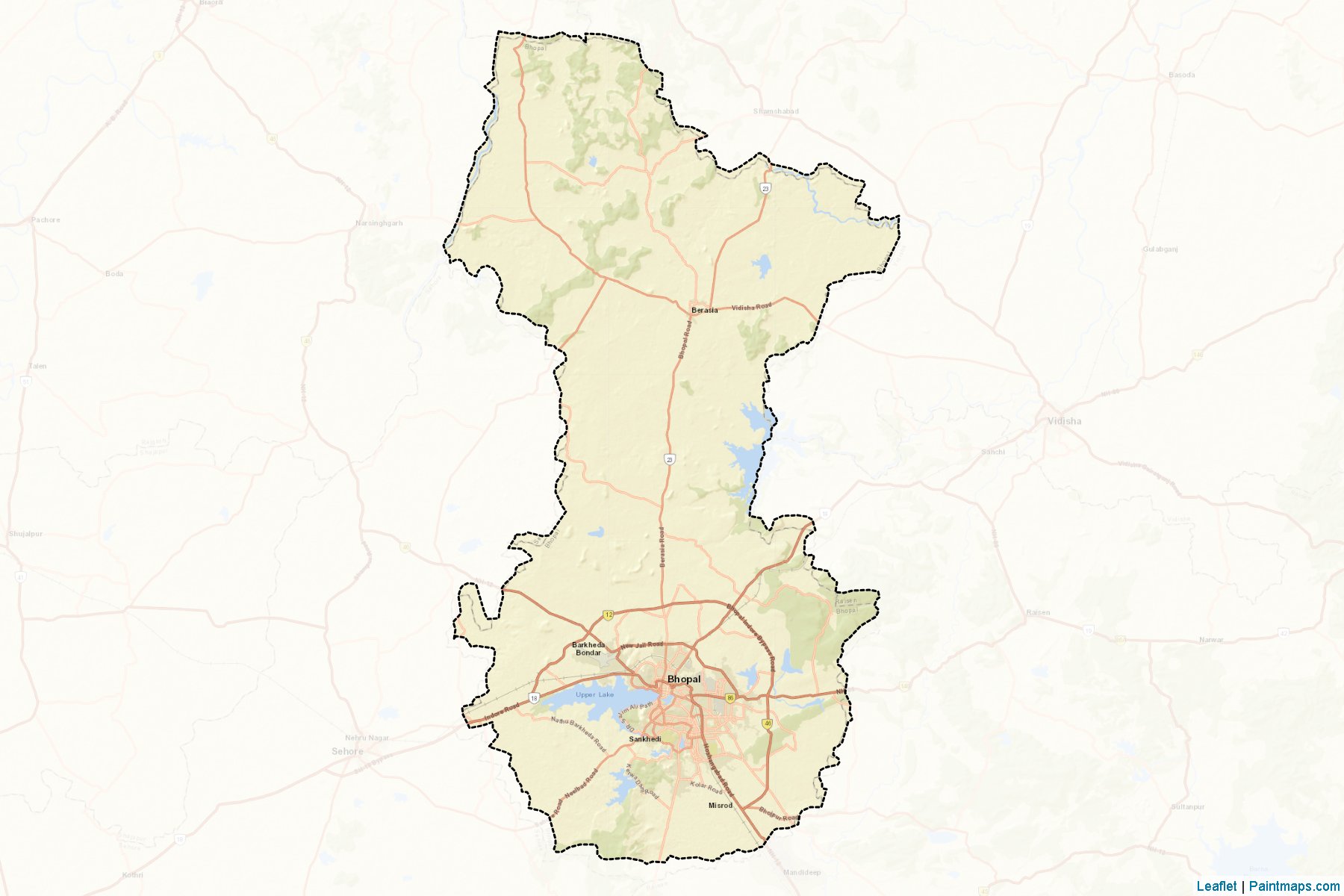 Bhopal (Madhya Pradesh) Map Cropping Samples-2