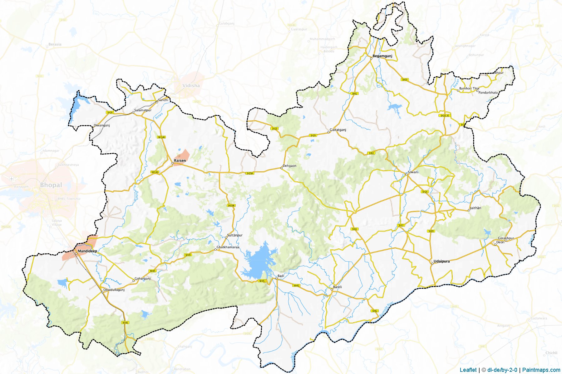 Raisen (Madhya Pradesh) Map Cropping Samples-1