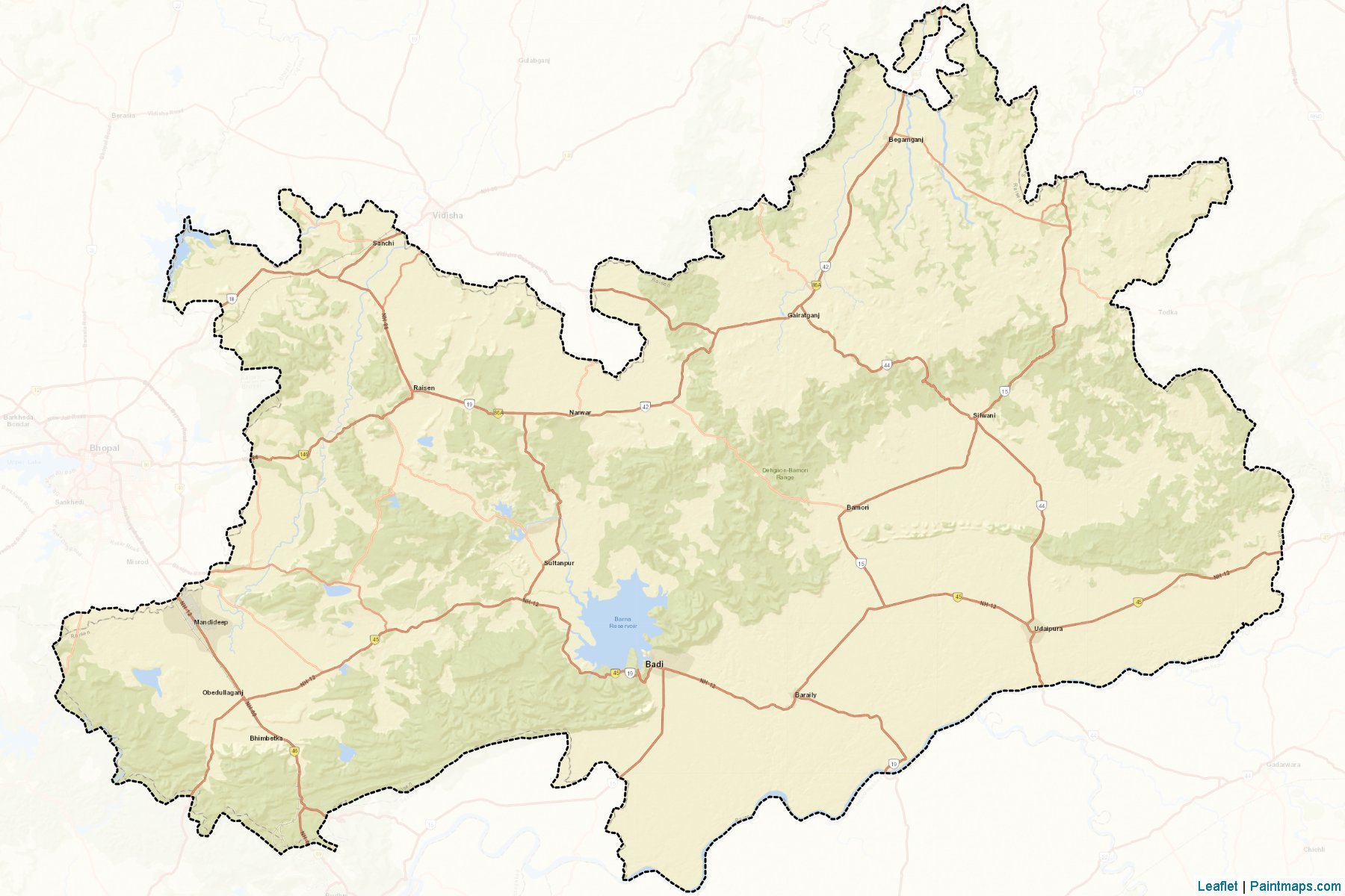 Raisen (Madhya Pradesh) Map Cropping Samples-2