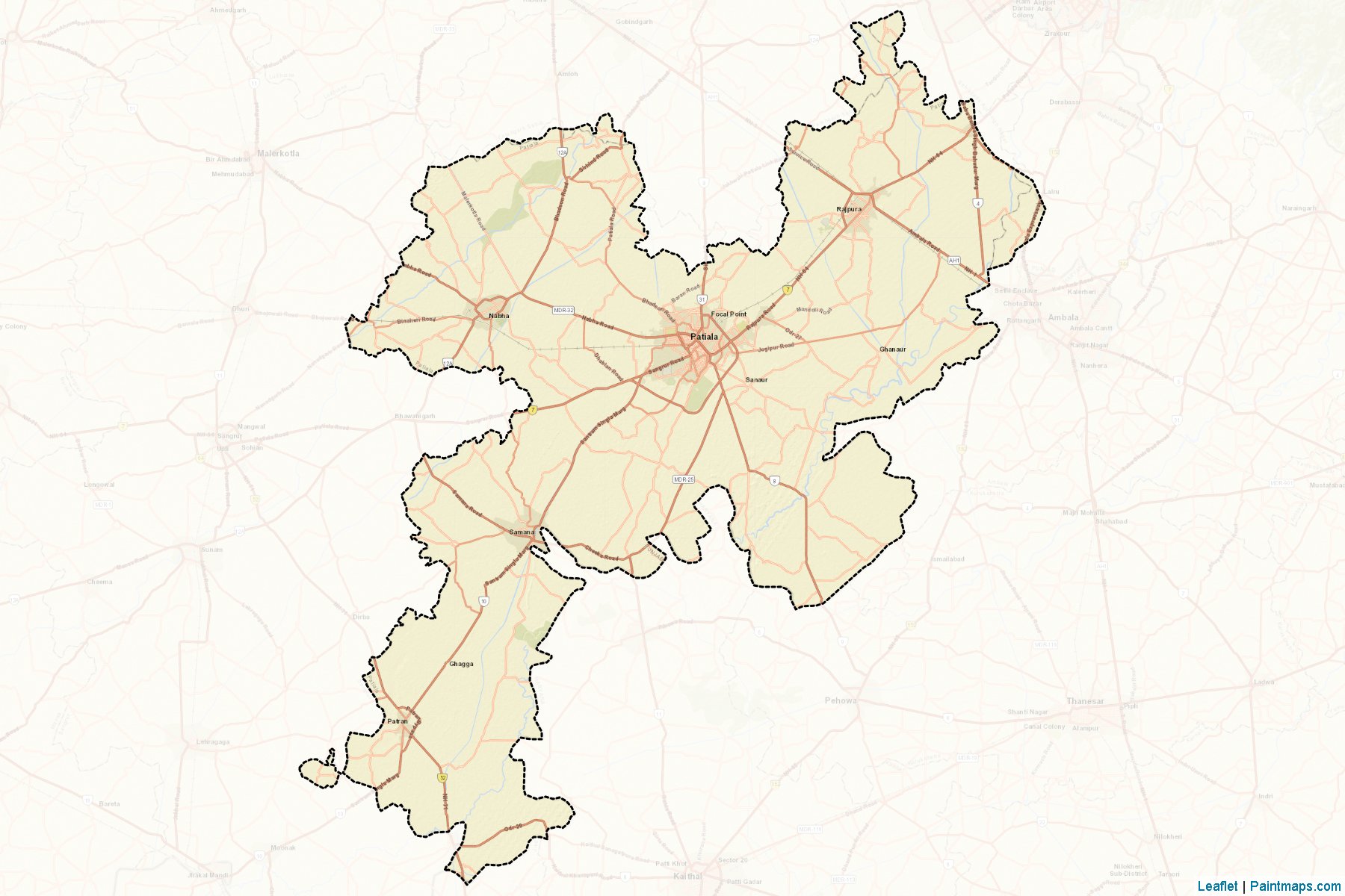 Muestras de recorte de mapas Patiala (Punjab)-2