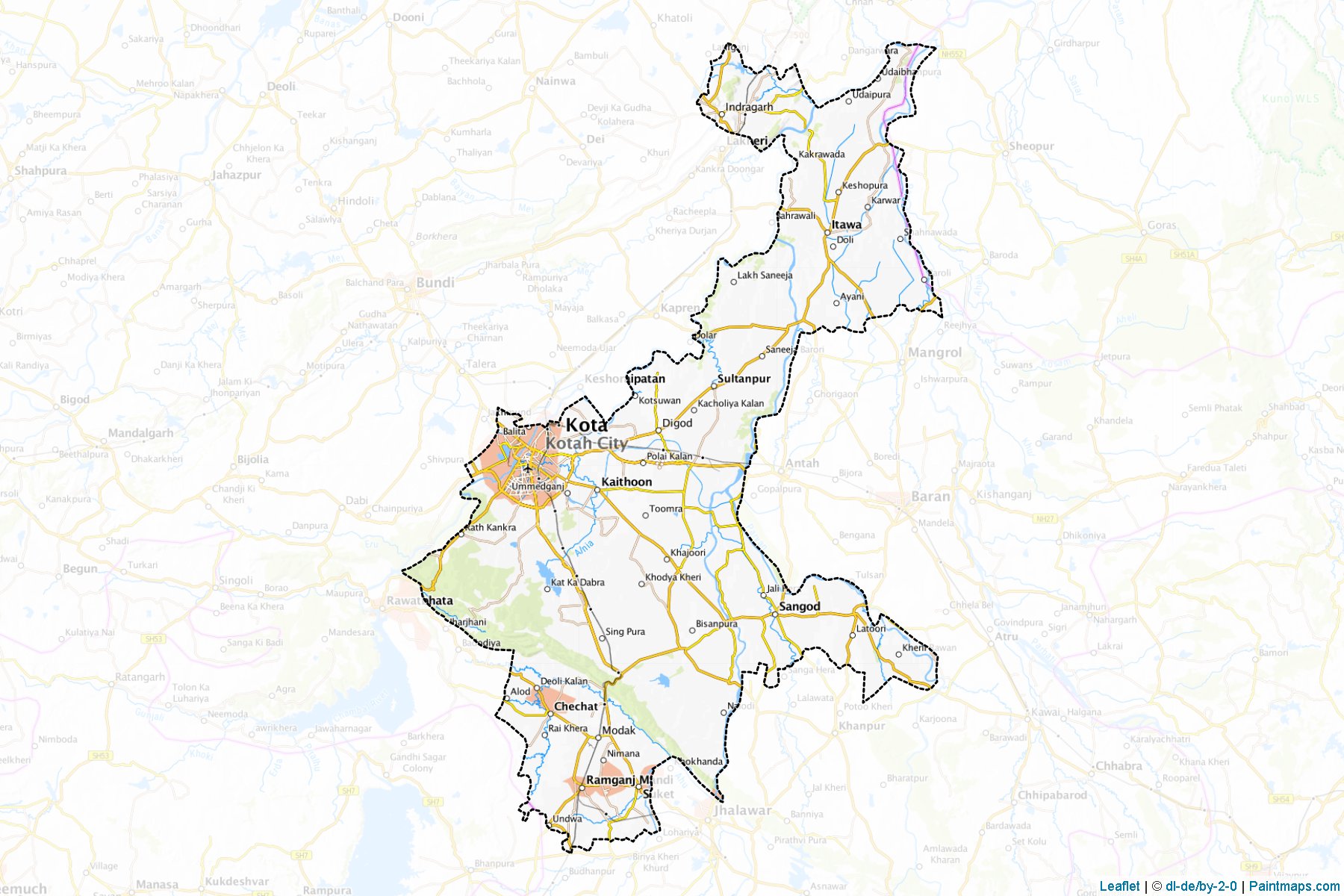 Kota (Rajasthan) Map Cropping Samples-1