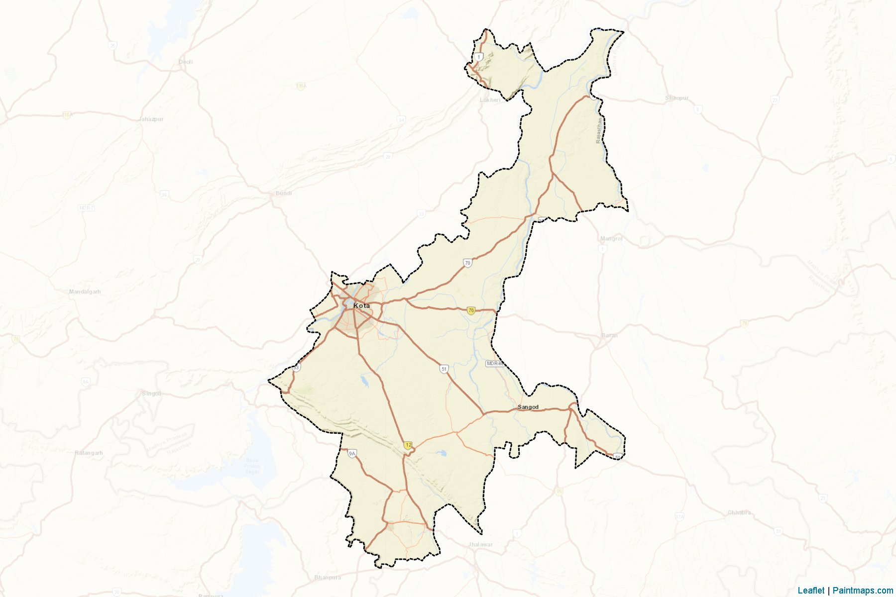 Kota (Rajasthan) Map Cropping Samples-2