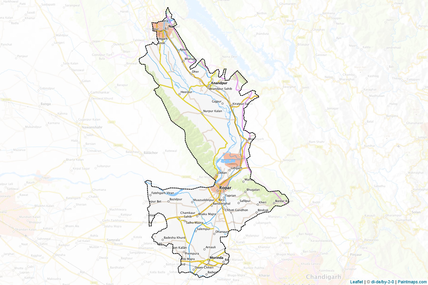 Rupnagar (Punjab) Map Cropping Samples-1