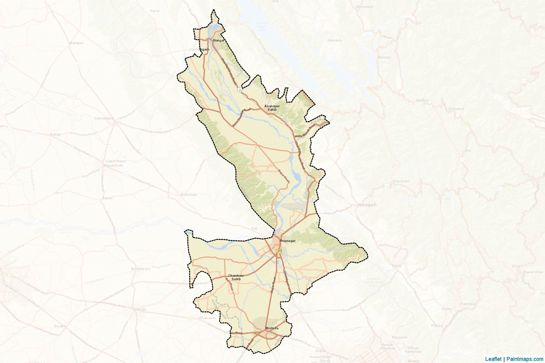 Rupnagar (Punjab) Map Cropping Samples-2