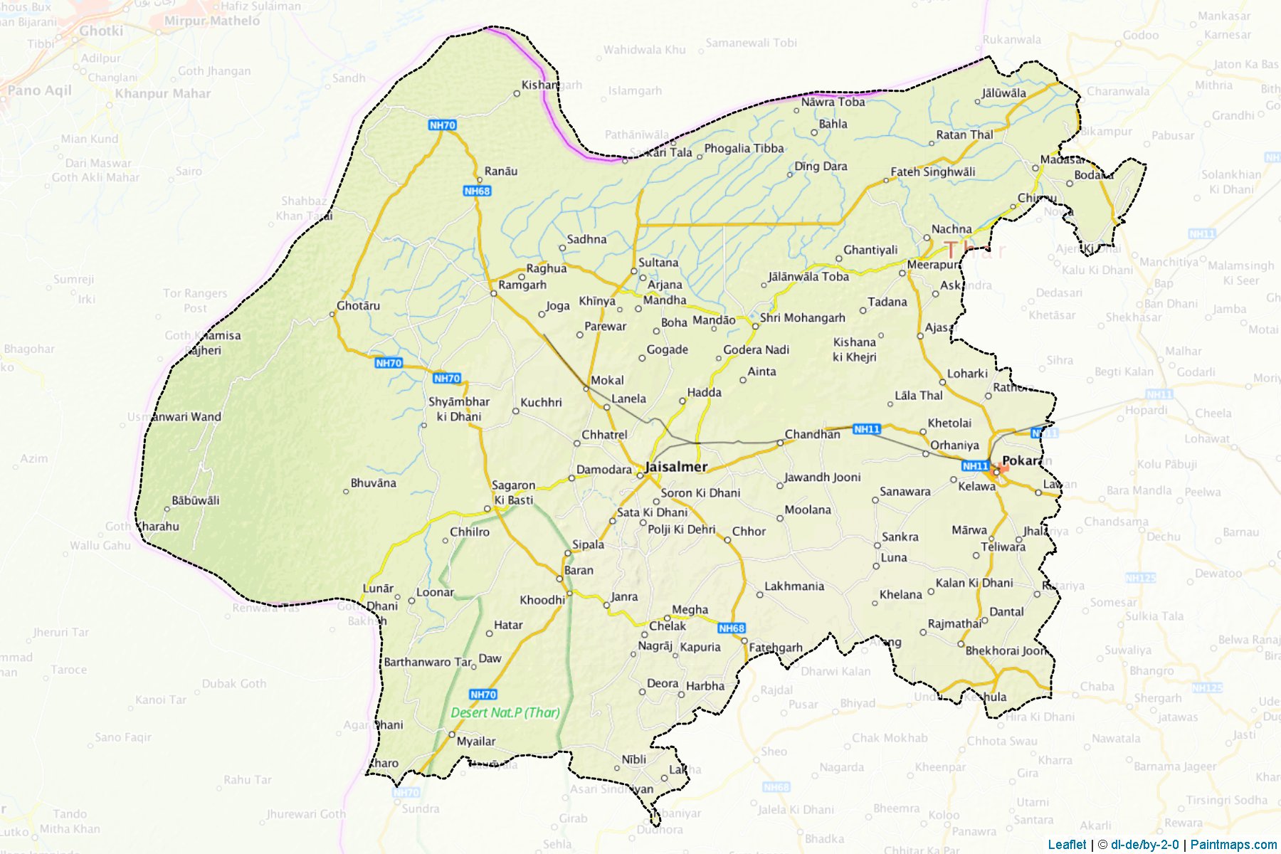 Make printable Jaisalmer maps with border masking (cropping) using ...