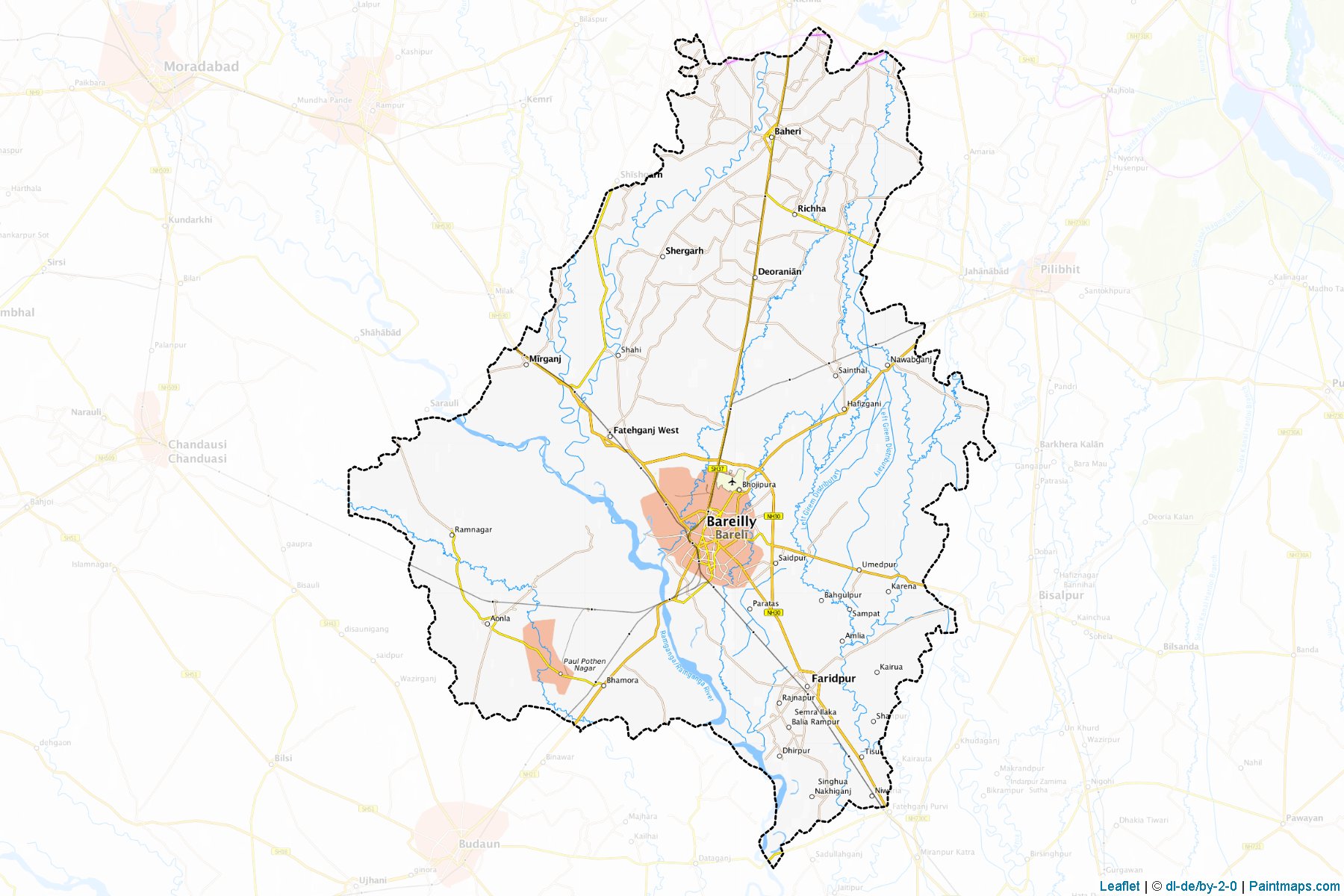 Bareilly (Uttar Pradeş) Haritası Örnekleri-1