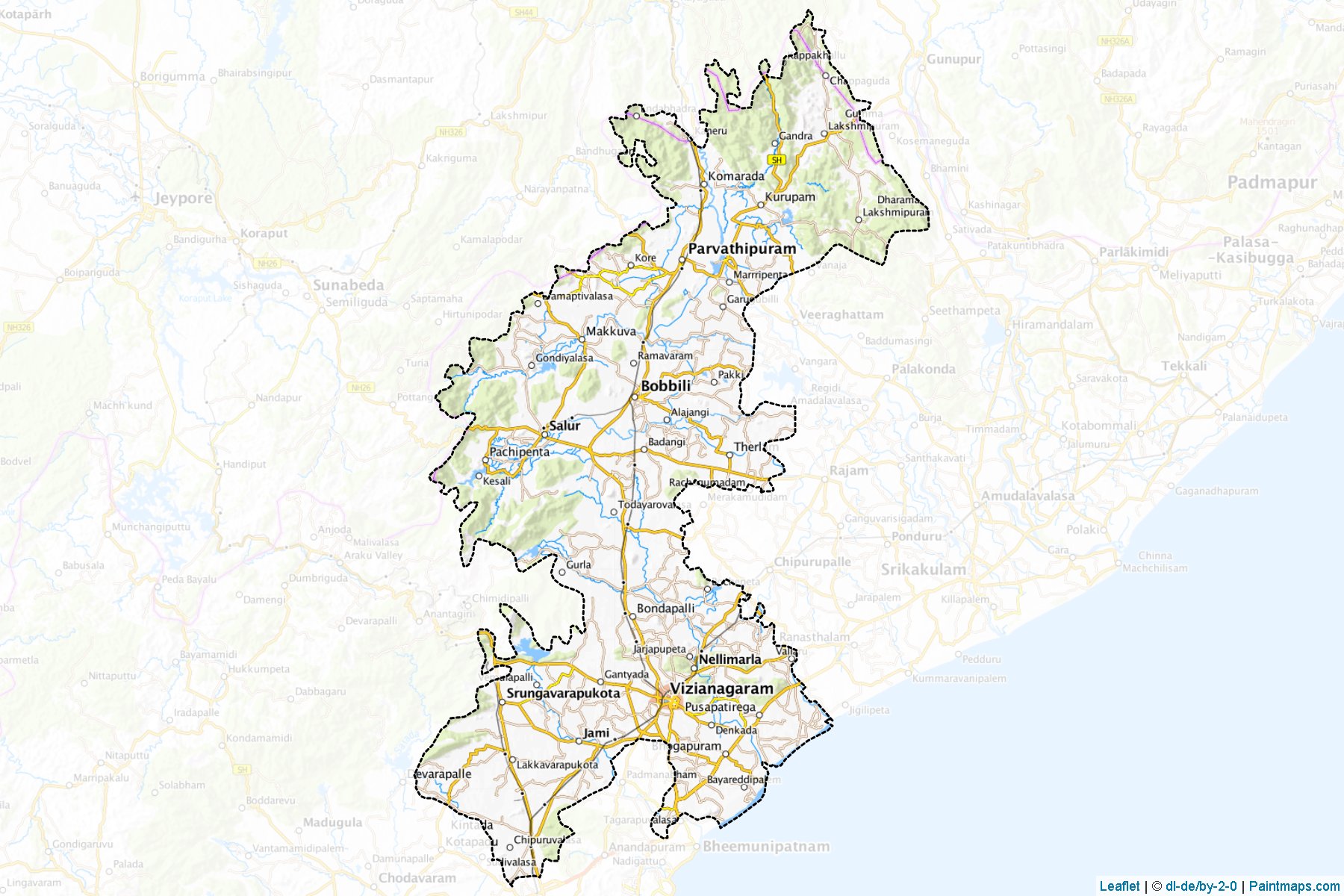 Vizianagaram (Andhra Pradesh) Map Cropping Samples-1