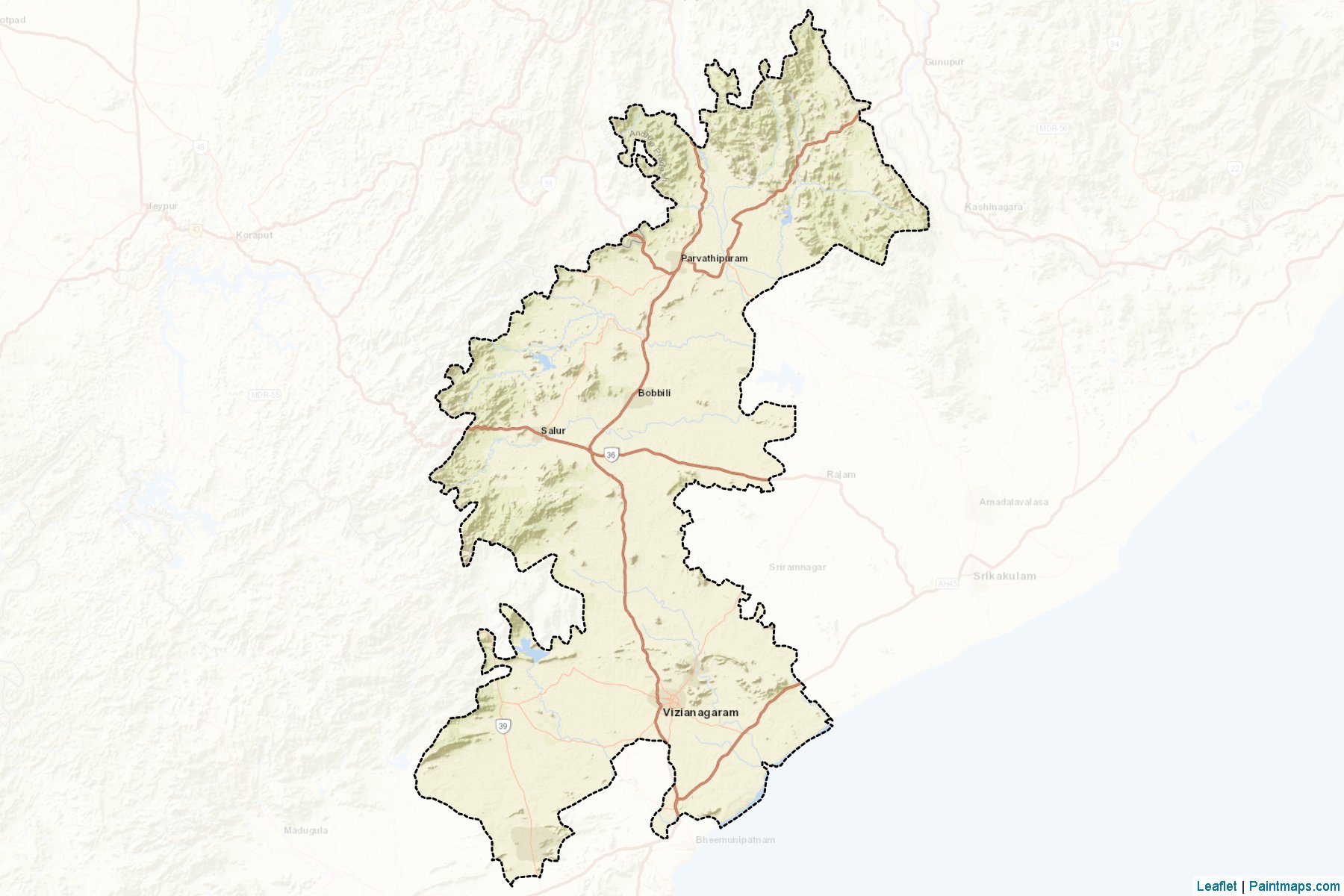 Vizianagaram (Andhra Pradesh) Map Cropping Samples-2