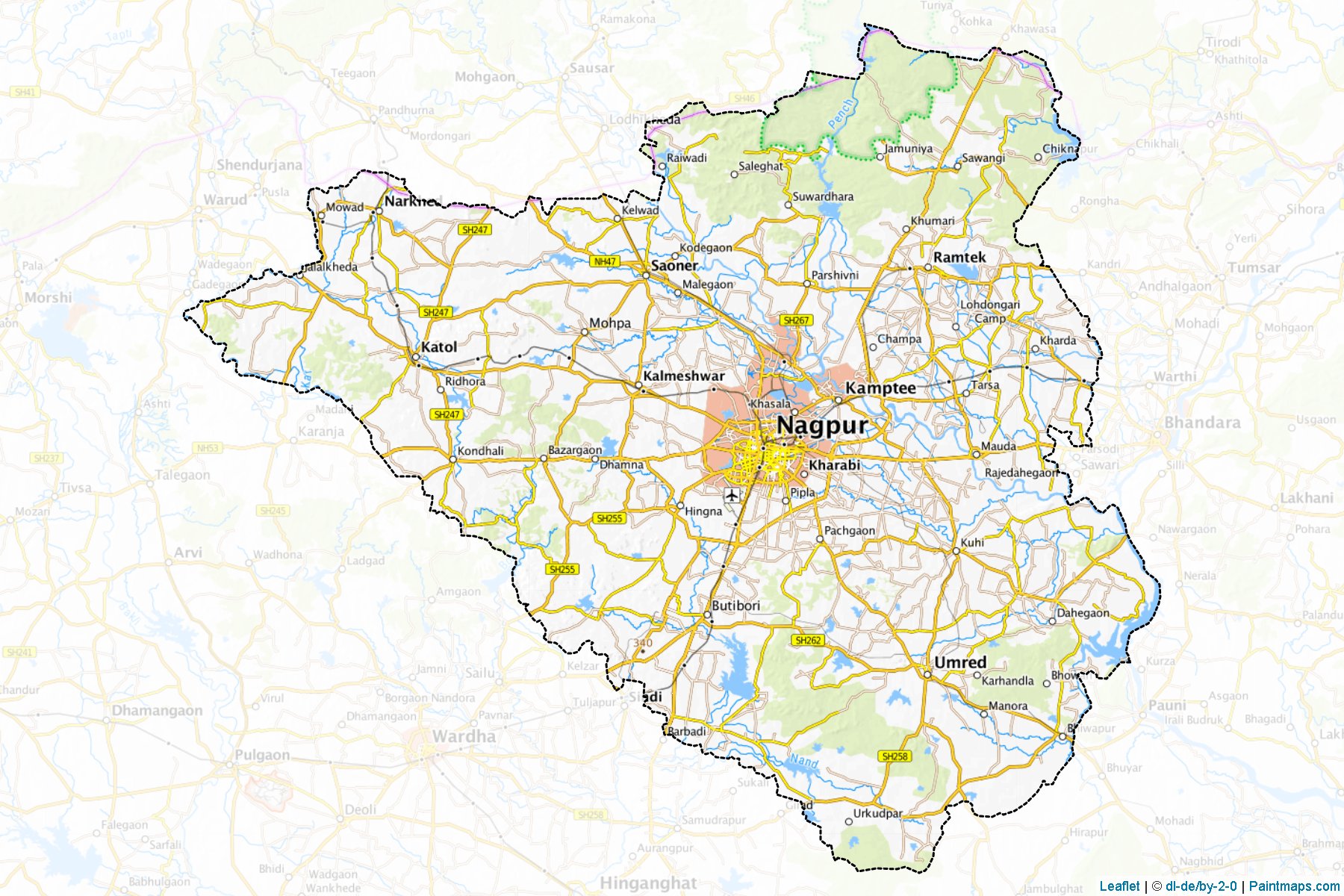 Nagpur (Maharashtra) Map Cropping Samples-1