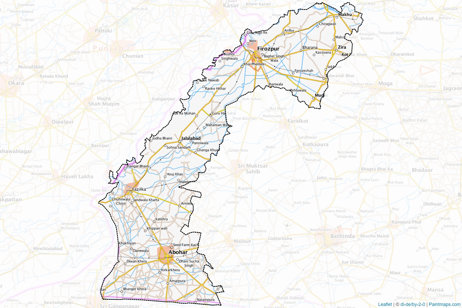 Firozpur (Punjab) Map Cropping Samples-1