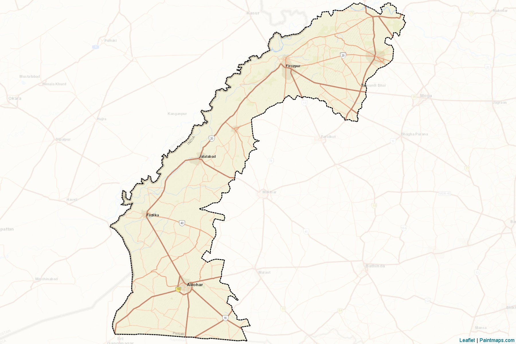 Firozpur (Punjab) Map Cropping Samples-2