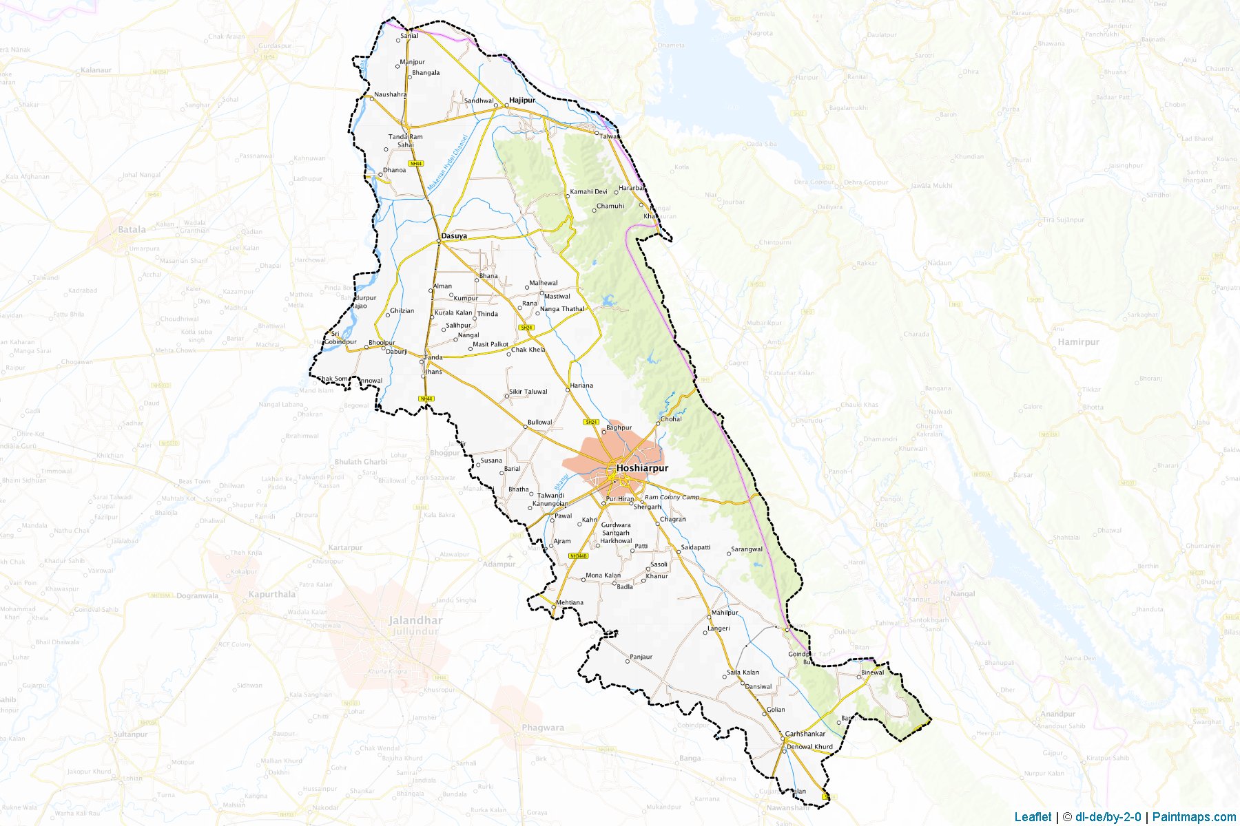 Hoshiarpur (Punjab) Map Cropping Samples-1