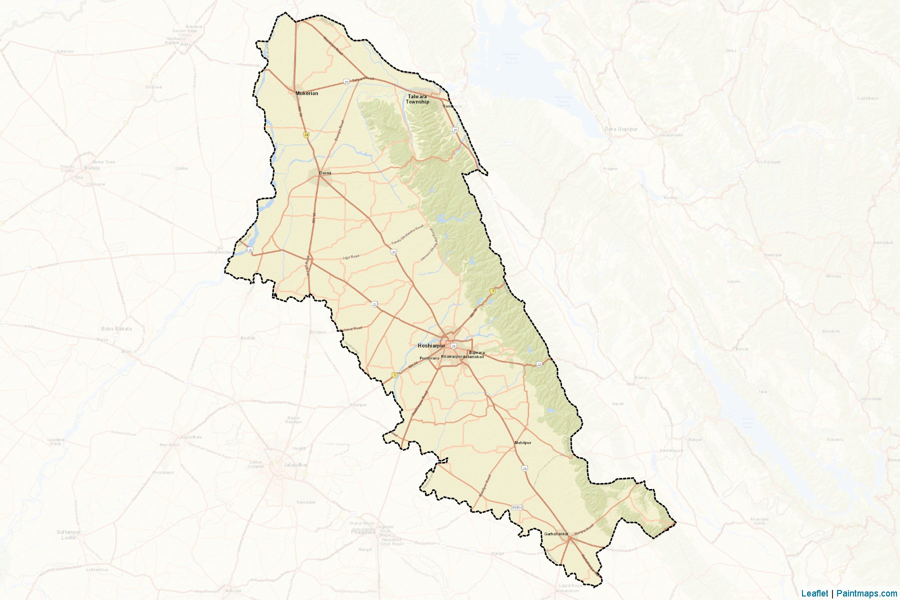 Hoshiarpur (Punjab) Map Cropping Samples-2