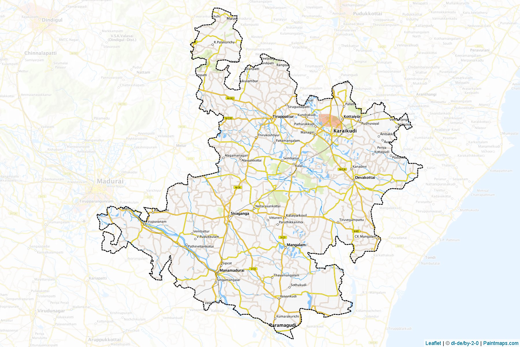 Sivaganga (Tamil Nadu) Map Cropping Samples-1