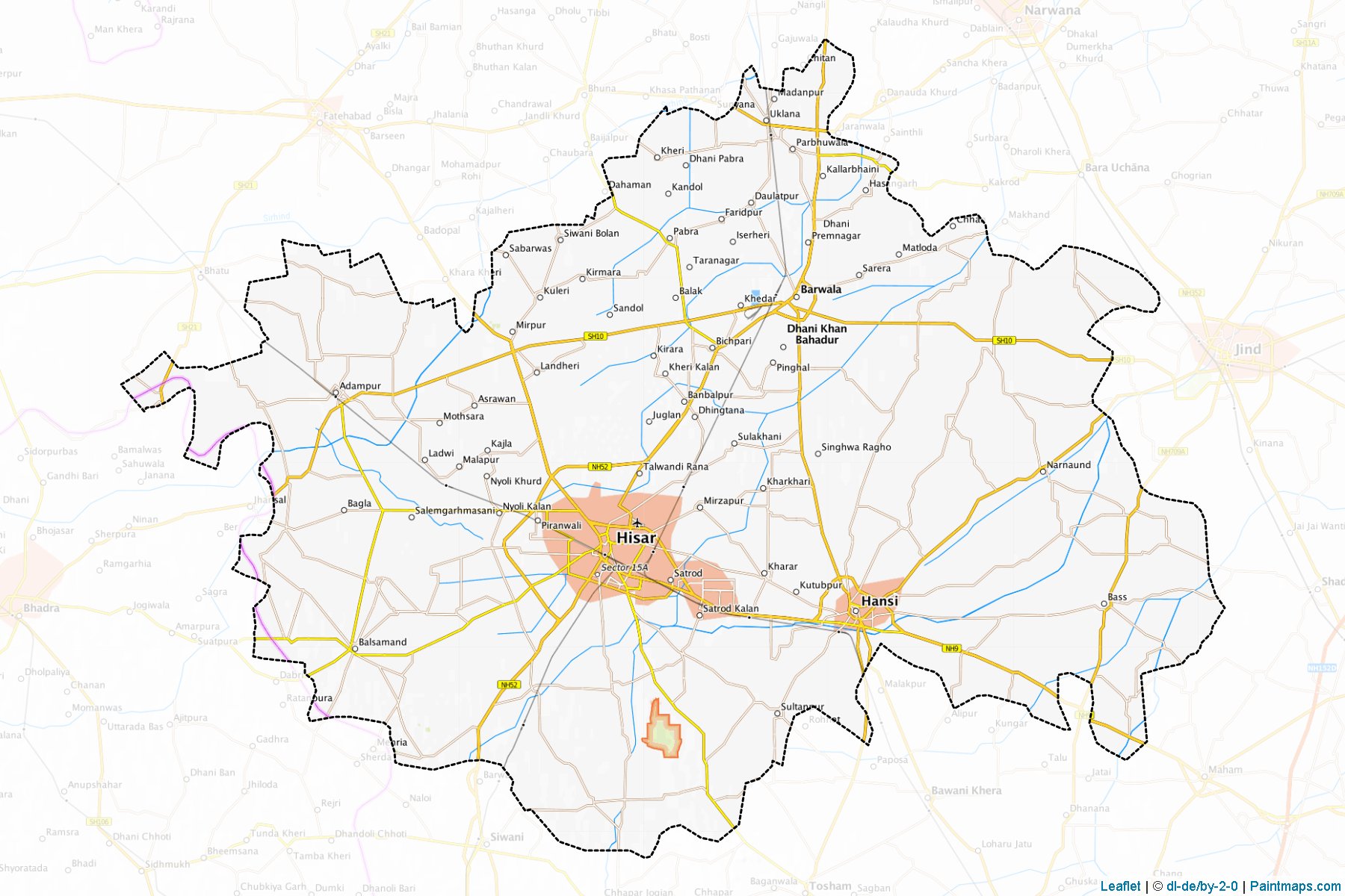 Hisar (Haryana) Haritası Örnekleri-1