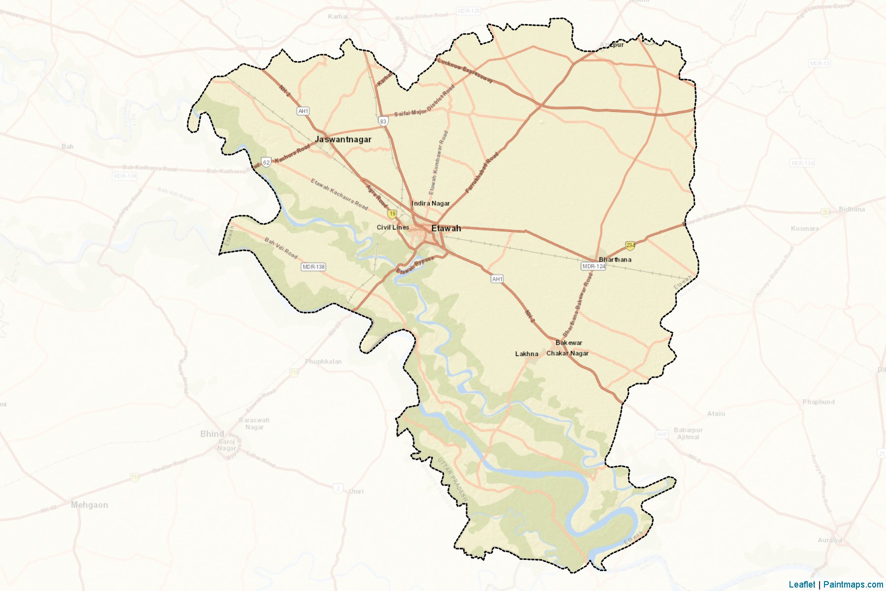 Etawah (Uttar Pradesh) Map Cropping Samples-2