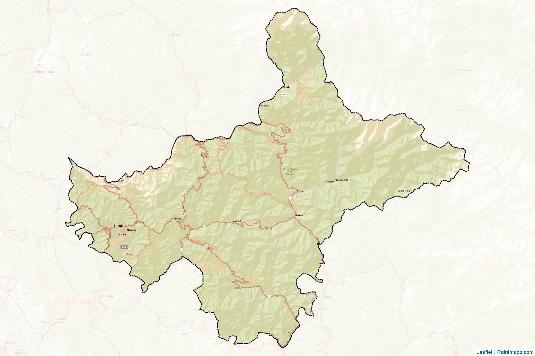 Shimla (Himachal Pradesh) Map Cropping Samples-2