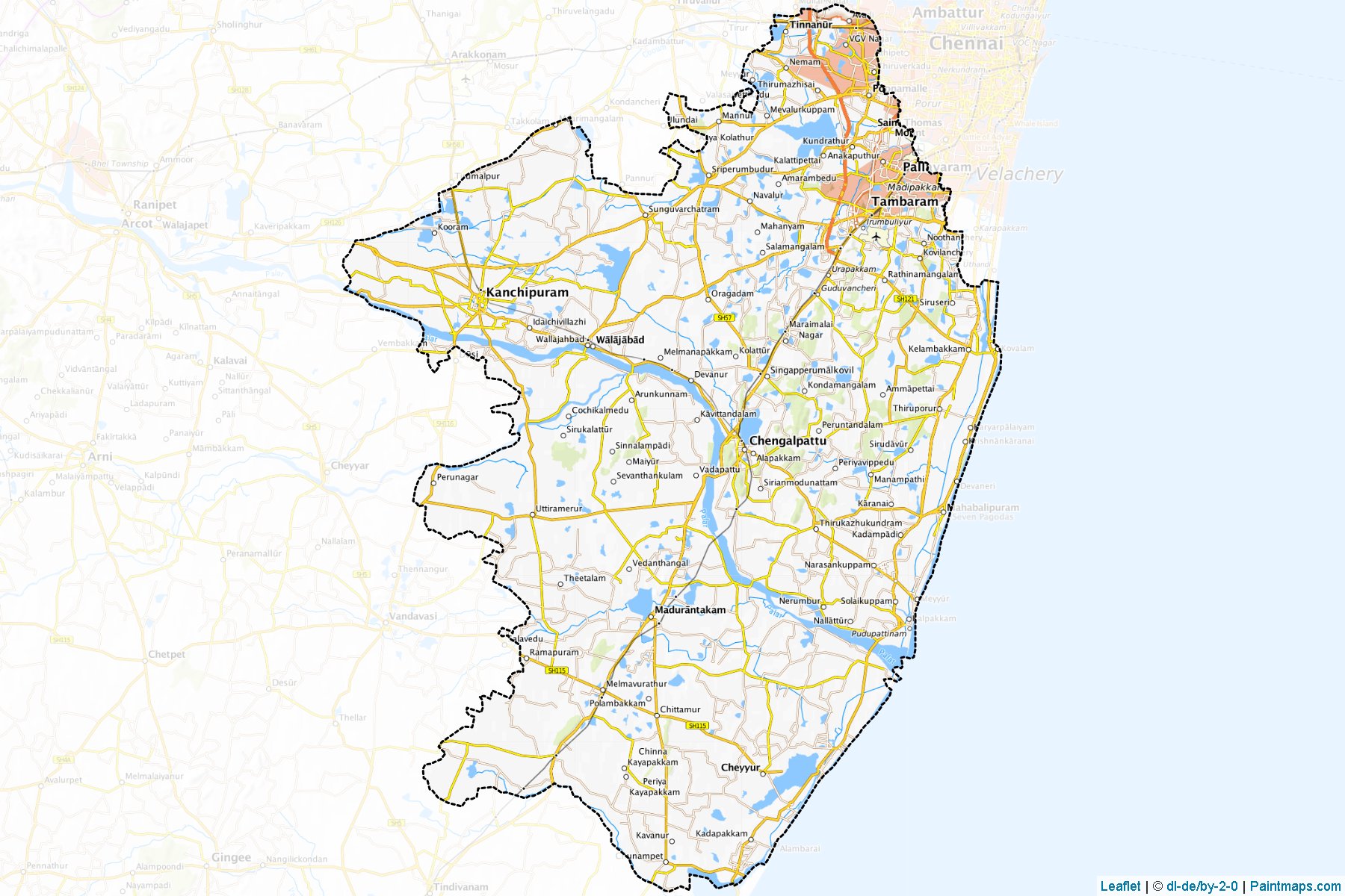 Kancheepuram (Tamil Nadu) Map Cropping Samples-1