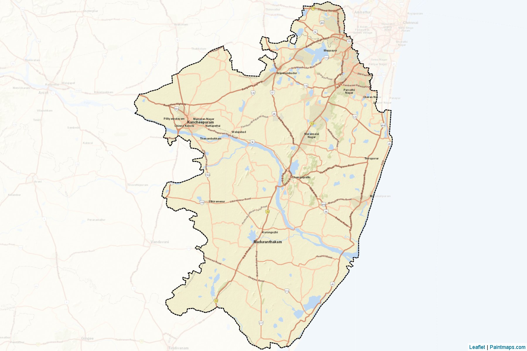 Kancheepuram (Tamil Nadu) Map Cropping Samples-2