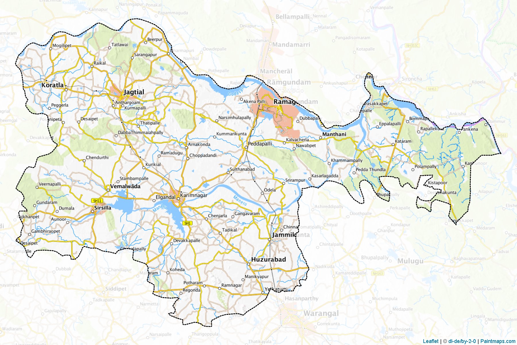 Karimnagar (Telangana) Map Cropping Samples-1