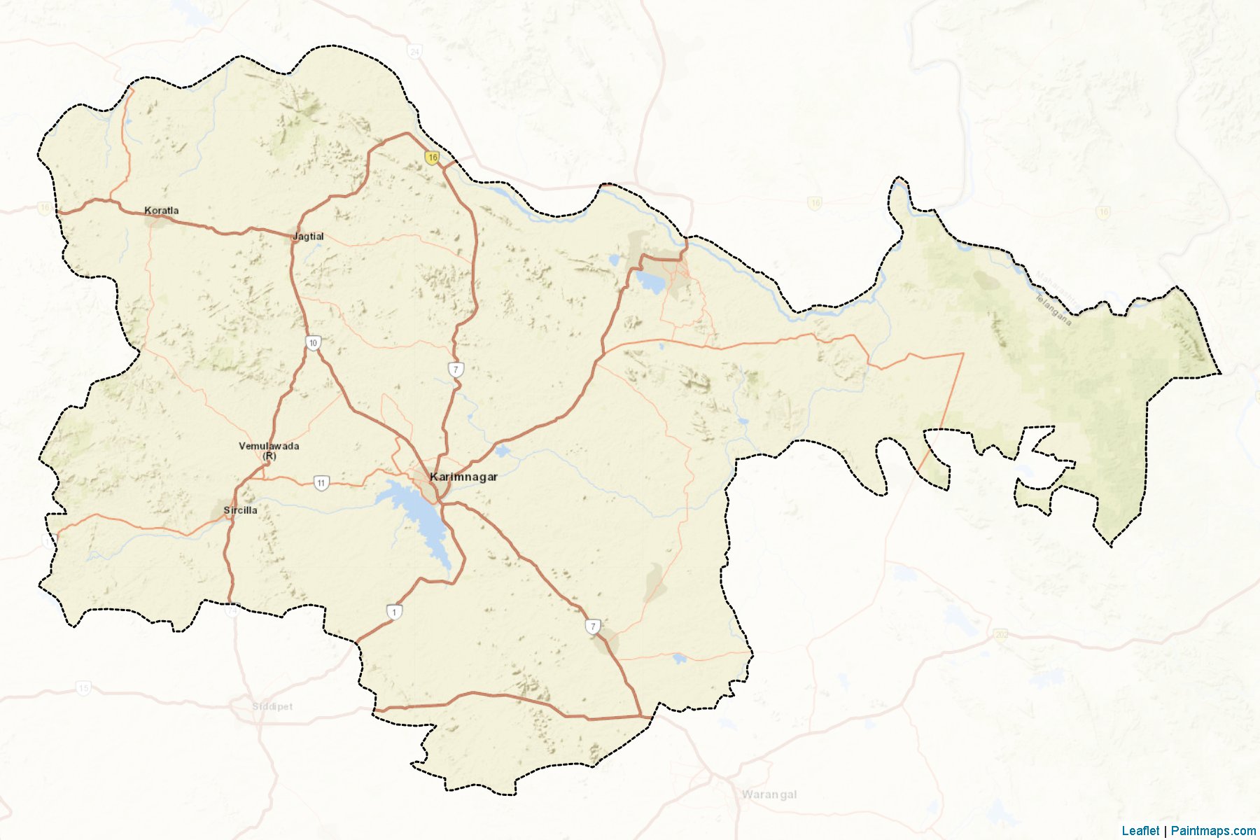 Karimnagar (Telangana) Map Cropping Samples-2