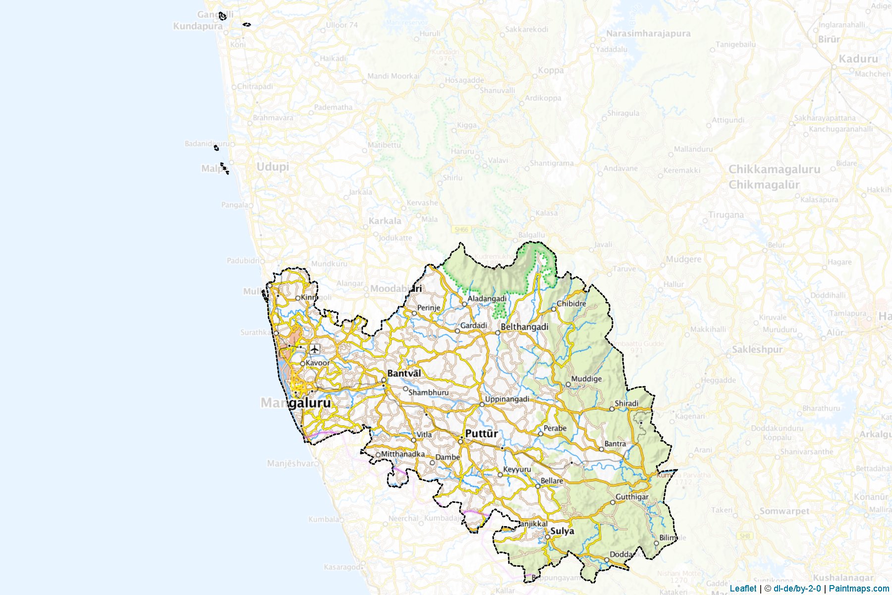 Dakshina Kannada (Karnataka) Map Cropping Samples-1