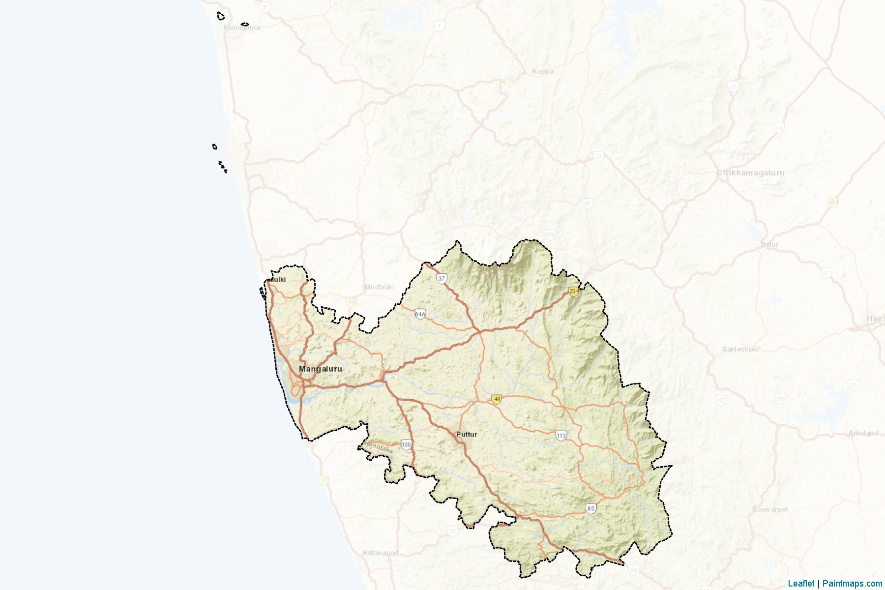 Dakshina Kannada (Karnataka) Map Cropping Samples-2