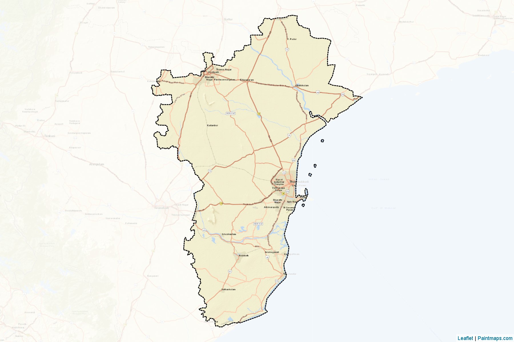 Thoothukudi (Tamil Nadu) Map Cropping Samples-2