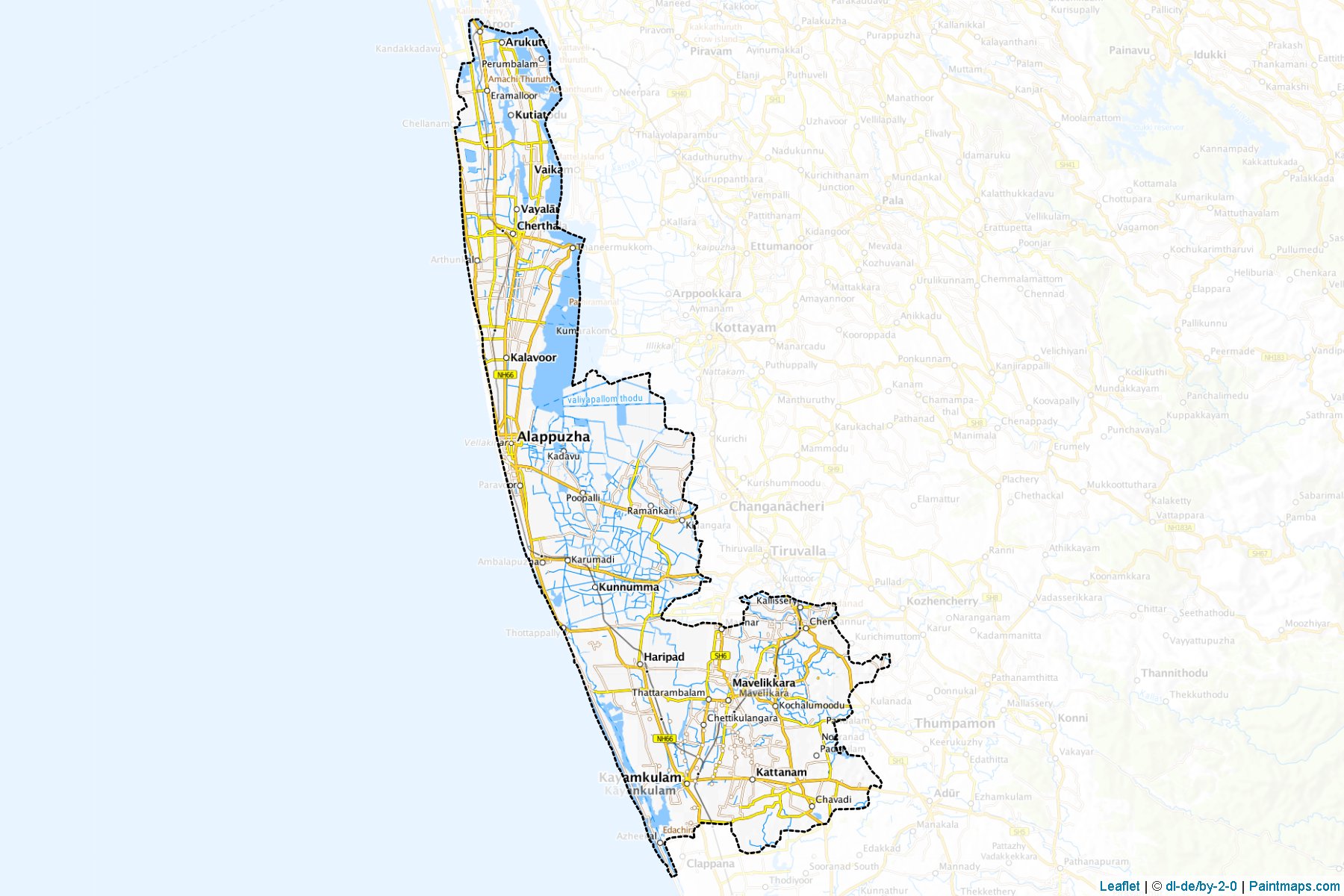 Alappuzha (Kerala) Haritası Örnekleri-1